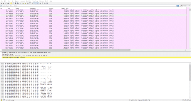 The JPEG header in packet 4